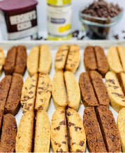 Load image into Gallery viewer, “NAKED” No-Topping BISCOTTI: Chocolate Chip, Double Chocolate, Lemon Poppy, Pumpkin Spice, Gingerbread